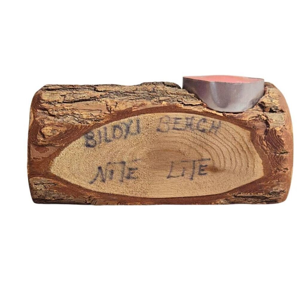 Biloxi Beach Nite Lite Log Candle holder